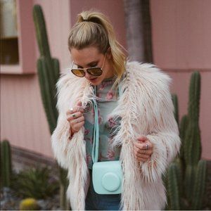 FUR! Blush Pink Faux Fur Jacket - Size Medium